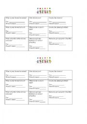 English Worksheet: Friend bingo