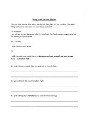 English Worksheet: Using Wish for Regrets