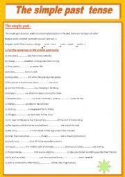 English Worksheet:  The simple past tense