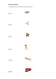 English Worksheet: School Material