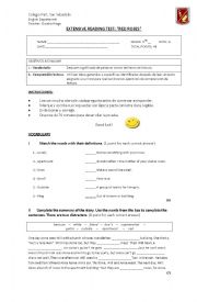 English Worksheet: Extensive Reading Red Roses