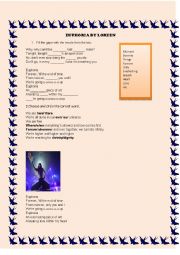 English Worksheet: EUPHORIA BY LOREEN