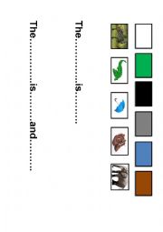 English Worksheet: Colours cut and paste