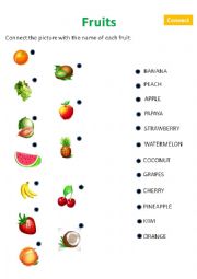 English Worksheet: Fruits Learn