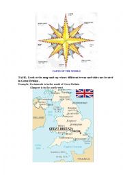 English Worksheet: PARTS OF THE WORLD