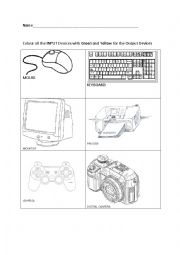 English Worksheet: Input and Ouput Devices