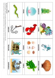 English Worksheet: Sea Animal Flashcards & Game