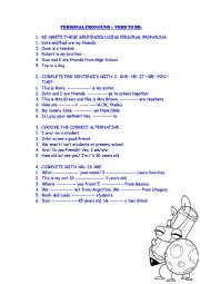 English Worksheet: SUBJECT PRONOUNS