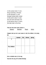 English Worksheet: A poem about seasons