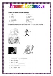 English Worksheet: Present Continuous Part 2