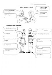 English Worksheet: Two Person Dialogue