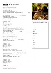 English Worksheet: Girl on fire by Alicia Keys