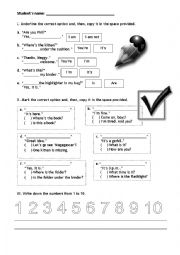 English Worksheet: Kids Beginners