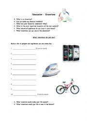 English Worksheet: Discussion Class - Inventions