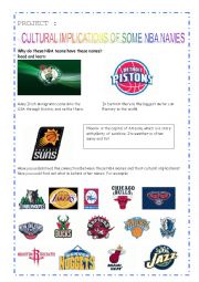 English Worksheet: Cultural implications of some NBA names