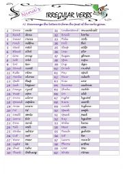 English Worksheet: Irregular Verbs Spelling 1