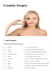 English Worksheet: cosmetic surgery