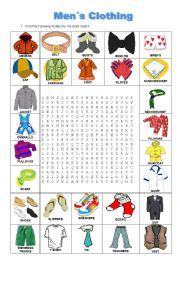 English Worksheet: Mens Clothing