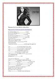 English Worksheet: Because You Loved Me by Celine Dion