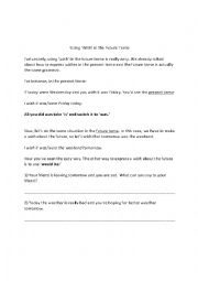 English Worksheet: Using Wish in the Future Tense