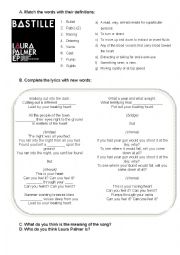 English Worksheet: Laura Palmer - Bastille