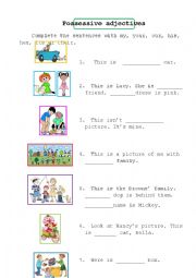 English Worksheet: Possessive adjectives