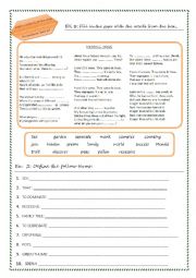 English Worksheet: MENDEL SONG AND GENETICS