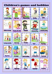 English Worksheet: Childrens games and hobbies
