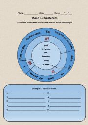 English Worksheet: Sentences wheel