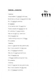 English Worksheet: Song: Yesterday