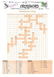 English Worksheet: Crossword with Irregular verbs