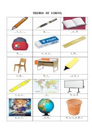 English Worksheet: THINGS AT SCHOOL
