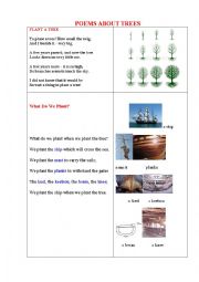 English Worksheet: PLANT A TREE (2 poems + a pictionary)