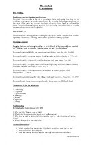 English Worksheet: The landlady