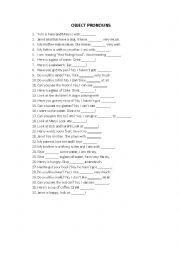 English Worksheet: Object pronouns