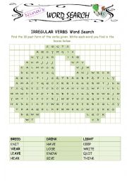 English Worksheet: Irregular Verbs 1 Word Search