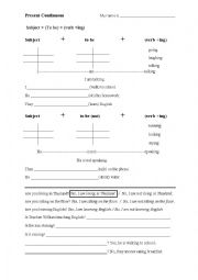 English Worksheet: Present Continuous (basic)