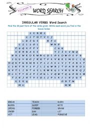 Irregular Verbs 3 Word Search