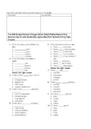 English Worksheet: A few, a little, many much countable and uncountable