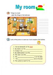 English Worksheet: My room