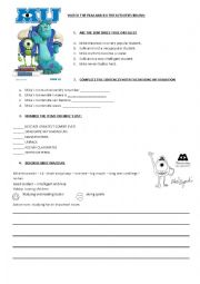 English Worksheet: Monsters University