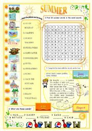 English Worksheet: Summer