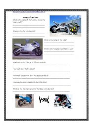 English Worksheet: Video Activity - Super vehicles