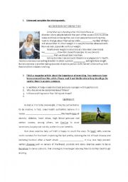 English Worksheet: KEEPING FIT