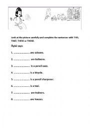 English Worksheet: demonstratives