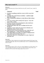 English Worksheet: Why read a book?