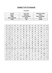 English Worksheet: Wordsearch_daily routine