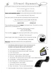 English Worksheet: Direct Speech