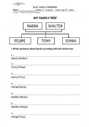English Worksheet: family members