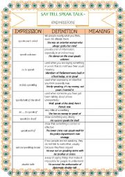 TALK SAY SPEAK TELL - expressions - part 1